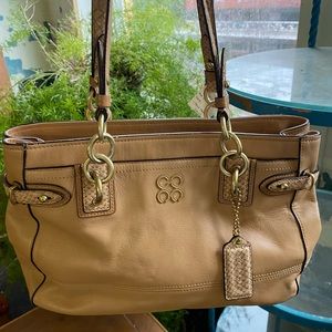 Tan Leather Coach bag with straps